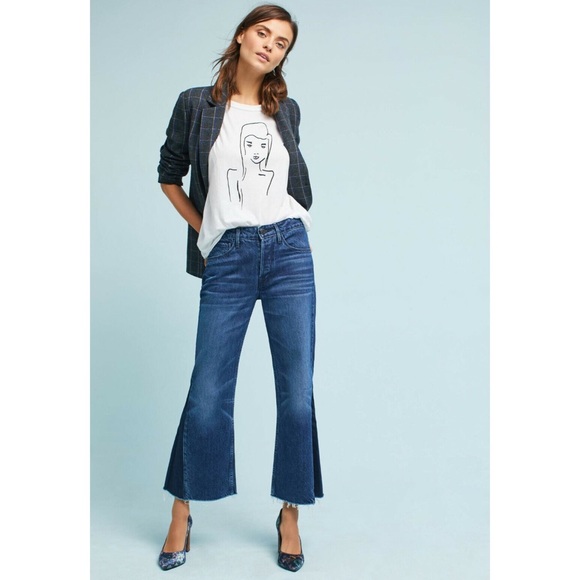 NWT 3x1 Higher Ground Gusset Flared Cropped Jeans - Picture 3 of 10